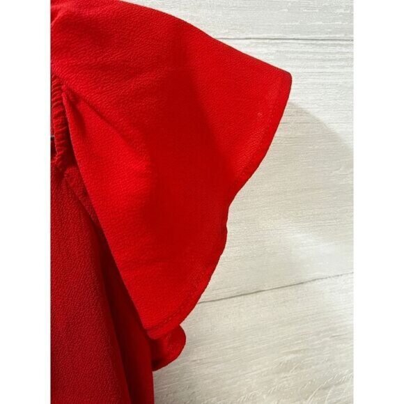 Monteau Ruffle Trim Peplum Top Pink Medium NWOT - Picture 4 of 6